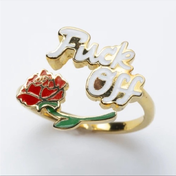 Yellow Owl Workshop Fuck Off Rose Ring - Picture 1 of 5